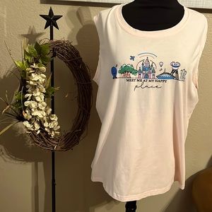 Disneyland tank, muscle style, pink